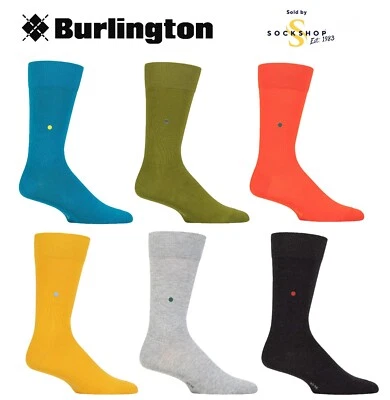 Calcetines Burlington para hombre - 'Lord' lisos, suaves, algodón, brillantes, coloridos, 1 par Foto 1 de 4