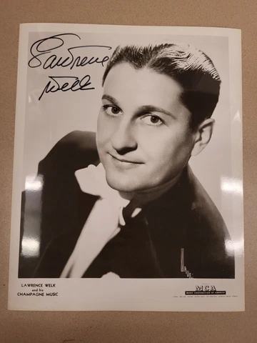 Lawrence Welk And His Champagne Music Autograph 8"x10" Photograph Black & White Cover