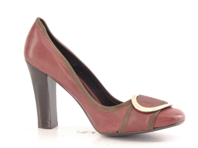 New JESSICA BENNETT Women Red Leather High Heel Slip On Dress Pump Shoe Sz 7 M - Image 1 of 1