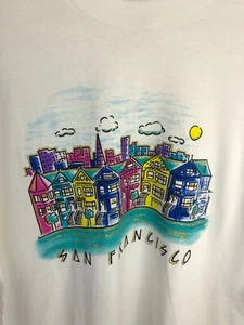 Vtg ‘89 San Francisco CA Painted Ladies houses Tee shirt XL deadstock graphic - Bild 1 von 4