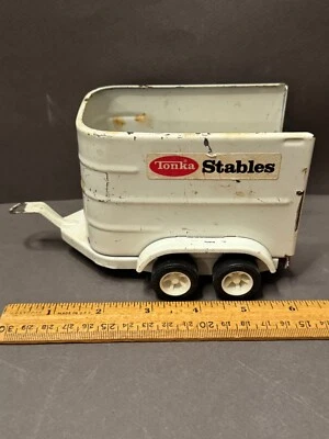 Remolque para caballos Tonka Stables acero prensado doble eje #52620 juguete de colección Foto 1 de 4