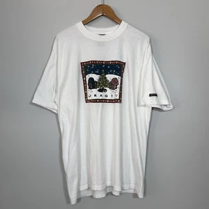 Orage Outerwear White T-Shirt Winter Christmas Mountain Size Large Charest - Picture 1 of 14