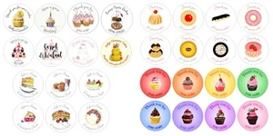 48 x 3cm circular stickers for cake, cupcake business - assorted or personalised - Picture 1 of 12