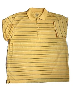 Champions Tour Golf Shirt Polo Mens Yellow Striped white blue Short Sleeve XXL W - Image 1 of 4