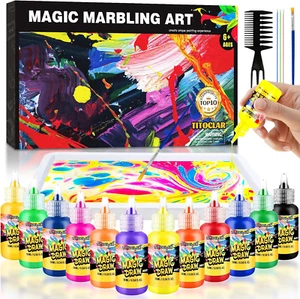 Water Marbling Paint Kit, Arts and Crafts for Kids,Birthday Gifts for Girls Boys - Picture 1 of 9