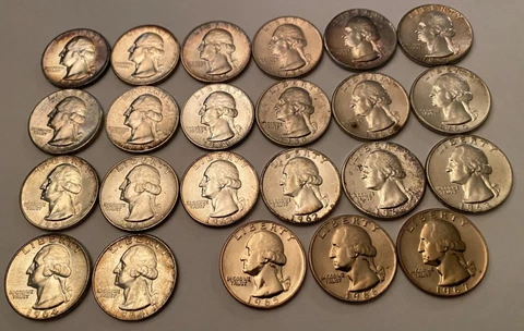 23 Different Washington Quarters - 1955 - 1967 - Uncirculated Cover