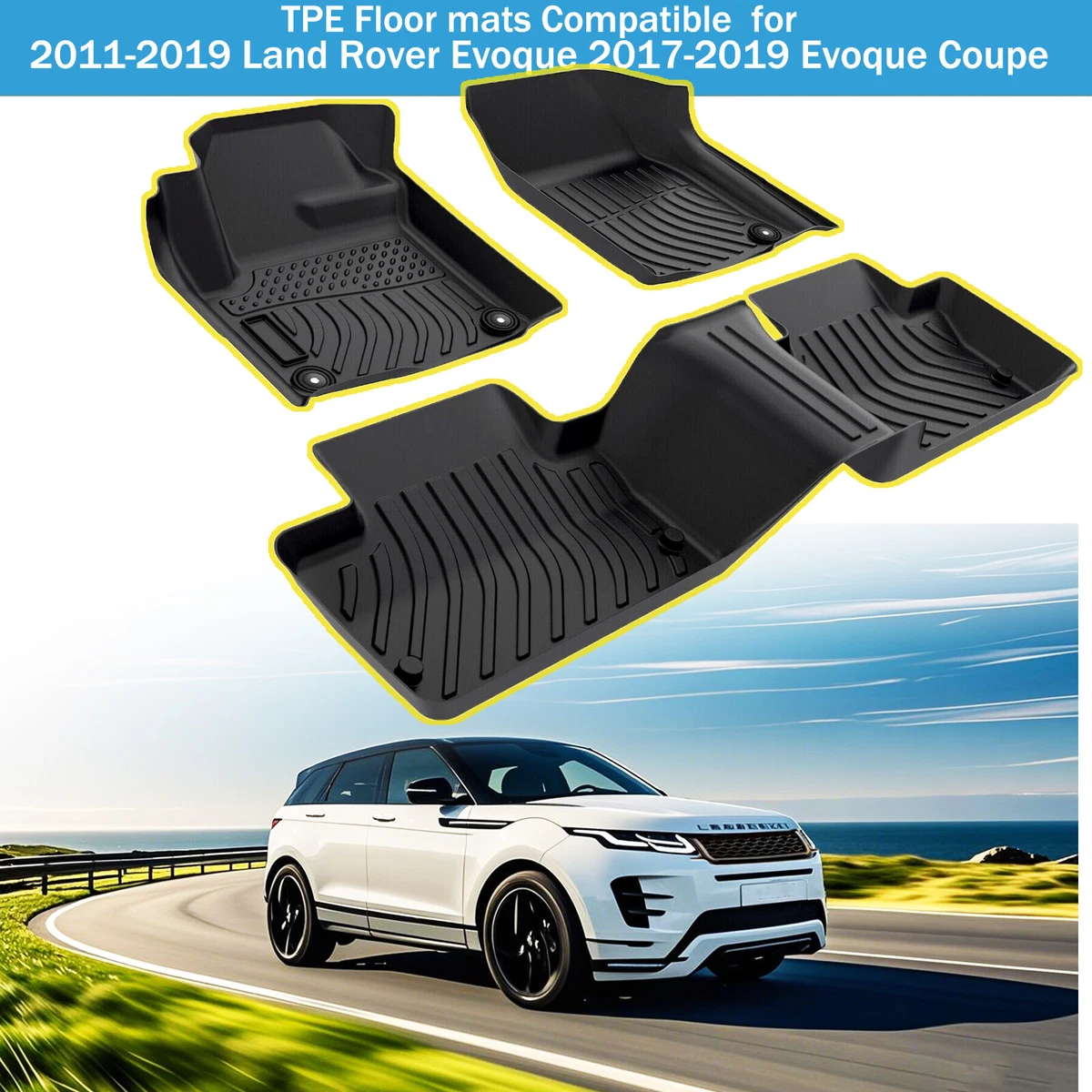 Cnwaga3 - Protector De Borde De Puerta Lateral Para Range Rover Evoque 2012, 2013, 2017, 2015, 2016, 2017, 2016, 2017, 2017, 2017, 2018, 2019, Negro Mate Y Gris Mate