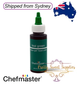 TEAL GREEN Chefmaster Gel Colour 2.3oz 68ml - Cake Fondant Buttercream Icing - Picture 1 of 3