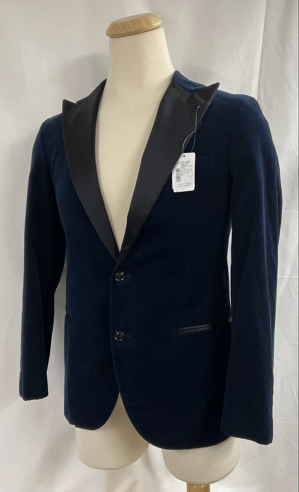 Chaqueta de terciopelo Brunello Cucinelli Peak solapa mezcla seda 48EU/38US $4395.00 NUEVA CON ETIQUETAS Foto 1 de 4