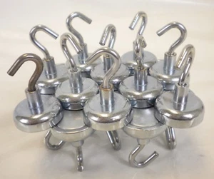 Lot of 20 SLIM HOOK Neodymium Hook Magnets - 25 Pound Pull Force - 05 - Picture 1 of 5