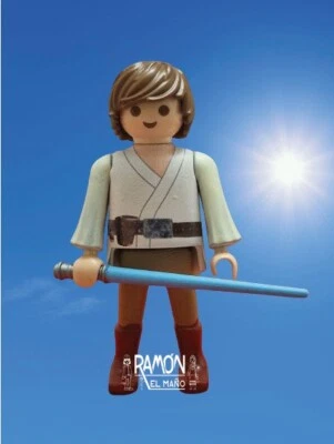 Playmobil Personalizado Luke Skywalker Star Wars Sable Azul Figura de Colección!