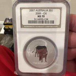 2007 /2009 ** Australia Lunar ** Year of the Ox ** NGC MS70 ** Key ** - Picture 1 of 2