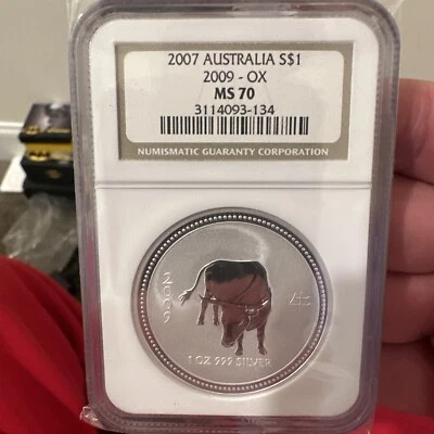 2007 /2009 ** Australia Lunar ** Year of the Ox ** NGC MS70 ** Key ** - Image 1 of 2