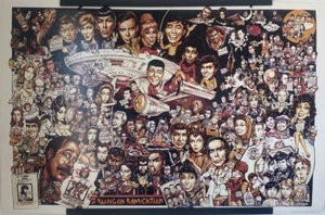Poster Star Trek Classic Trekkin 1989 di Chuck Frazier 37,5 x 24,5 ottime condizioni - Foto 1 di 11