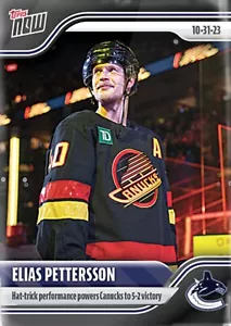 2023-24 TOPPS NOW NHL STICKER SAN JOSE SHARKS ELIAS PETTERSSON #24 HAT-TRICK - Picture 1 of 1