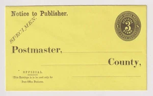 E3333: US #UO7 Mint Entire, SPECIMEN Overprint - Picture 1 of 1