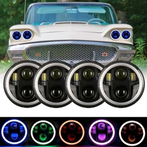 Proyector de faros LED DRL 4 PIEZAS 5,75" 5-3/4" RGB para Ford Thunderbird 1958-1976 - Imagen 1 de 12