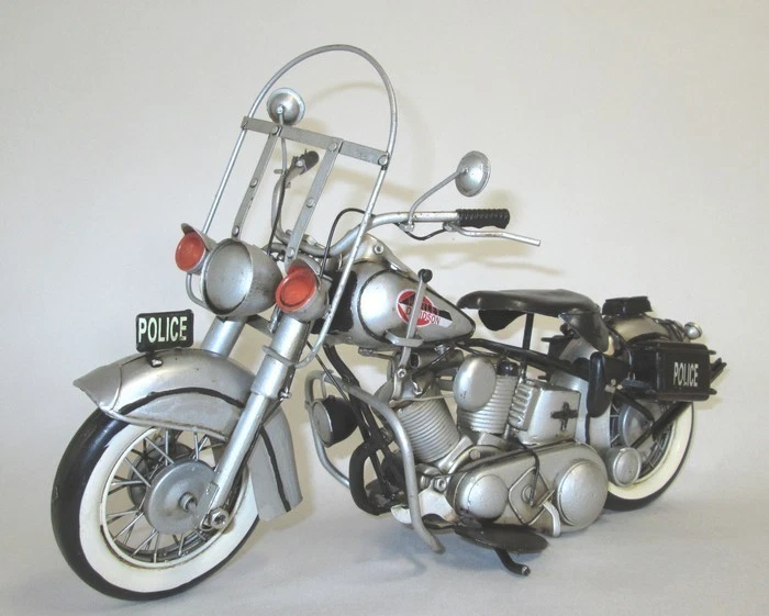 Miniature Harley Davidson Type Panhead Police - Repro artisanale métal. (3261) - Photo 1/1