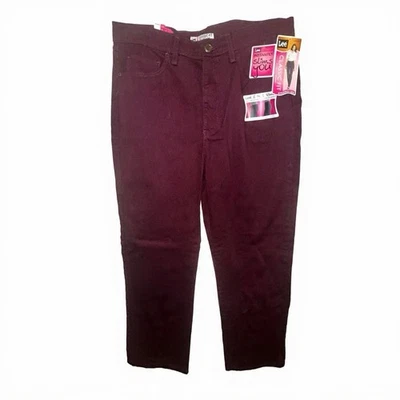 Pantalones de mezclilla Lee para mujer borgoña calce clásico en la cintura pierna recta talla 14P nuevos con etiquetas Foto 1 de 4