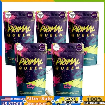 1-5 paquetes de suplementos de órgano de carne de res Primal Queen para mujeres 60 cuentas suplementarias- Foto 1 de 4