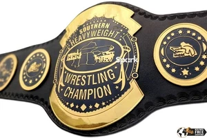 Southern Heavyweight Wrestling Championship Title Belt 4mm Zinc Adult Size NEW - Picture 1 of 9