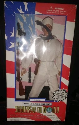 Soldados del Mundo 1996 Segunda Guerra Mundial 1941-1945 12 pulgadas EE. UU. soporte de marinero incluido Foto 1 de 4
