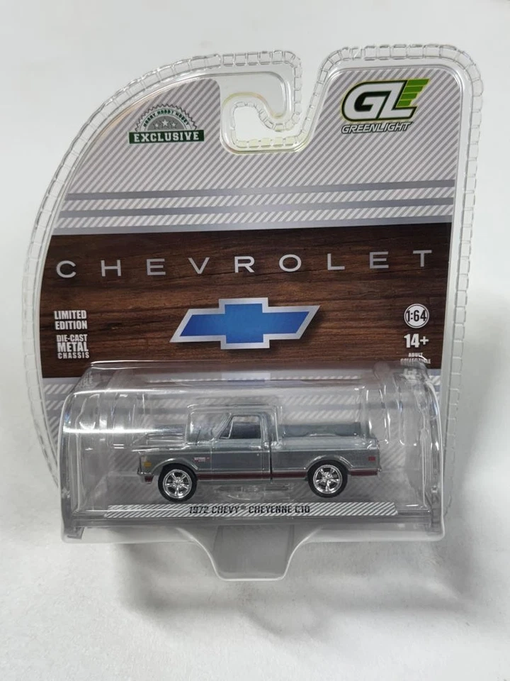 Greenlight RAW CHASE 1972 Chevy Cheyenne C10 Short Bed White 1/64 - Image 1 of 1