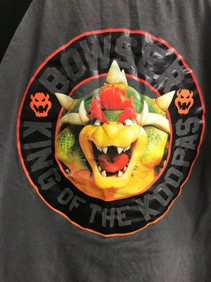Super Mario Bros. Movie Bowser Graphic T-Shirt Size Youth XL Black Nintendo - Image 1 of 4