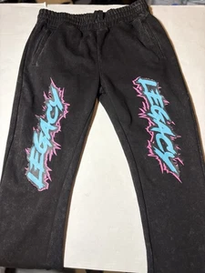 Bleeker And Mercer Men’s XL Black Legacy Graphic Print Heavy Sweatpants - Picture 1 of 5