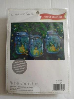 Mini kit punto de cruz dimensiones Be a Light to the World tarros de masón #70-65204 Foto 1 de 2