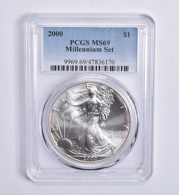 2000 American Silver Eagle Millennium Set MS69 PCGS Blue Lbl *0892 - Image 1 of 4