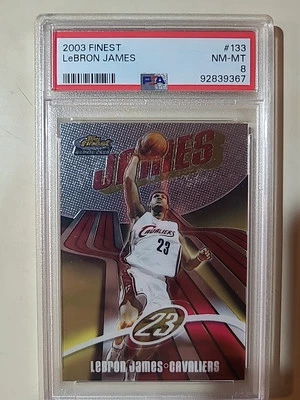 2003-04 Topps Finest Lebron James /999 PSA 8 NM Rookie RC #133 Cavs Lakers GOAT - Image 1 of 3