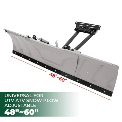 Adjustable Snow Plow Blade steel 48"- 60" Width Universal For UTV ATV W/Hardware - Image 1 of 4