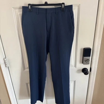 Pantalones/pantalones de vestir KENNETH COLE para hombre azul marino CALCE ATLÉTICO ELÁSTICO 34x32 Foto 1 de 3