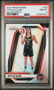 PSA 8 2024 PANINI PRIZM WNBA SILVER PRIZM #145 CAITLIN CLARK ๐ซ๐ฅ - Picture 1 of 2