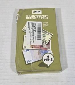 6 Pk Counterfeit Detector Pens Counterfeit Pens Bill Pens Money Marker Detection - Picture 1 of 1
