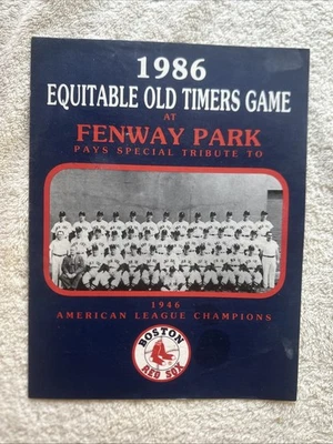 Boston Red Sox Equitable Old Timers Game 1986 at Fenway Park Program/Poster - Image 1 of 4