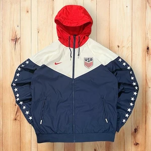 Nike Team USA Track Field Windbreaker Jacket Red/White/Blue Stars Stripes Size L - Picture 1 of 13