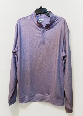 Peter Millar Perth Melange 1/4 zíper masculino XL roxo claro escotilha cruzada desempenho - Imagem 1 de 4