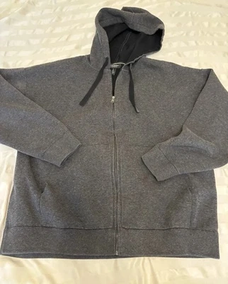 Banana Republic Mens Zip Front Hoodie Jacket Size XL Dark Gray Organic Cotton - Image 1 of 4