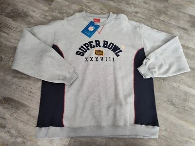Suéter Reebok Super Bowl 38 XXXVIII Vintage 2003 2004 Cinza Novo com etiquetas *LEIA* - Imagem 1 de 4