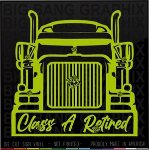 Retired Trucker Vinyl Decal Sticker Die Cut Lettering Letters Class A CDL Driver - Picture 1 of 4