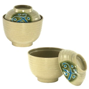 Japanische 4"D Melamin Owan Grün Miso Suppe Reisschüssel mit Deckel - Bild 1 von 1