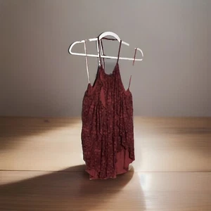 FREE PEOPLE Pack Rojo Geométrico Doble Holandés Fluido Tank Top M - Imagen 1 de 10