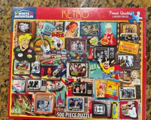 PUZZLE NWOT White Mountain “Retro” Puzzle 500 PC new/sealed. 18”. X. 24” - Picture 1 of 3