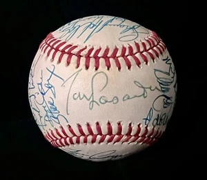 1988 WS Champion Dodgers Signed Baseball. Sutton, Lasorda, Hershiser (MVP). JSA - Picture 1 of 7