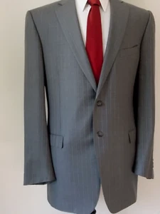 Ermenegildo Zegna Neiman Marcus Trofeo grau Pin Streifen Wolle Sportmantel, 48L - Bild 1 von 7