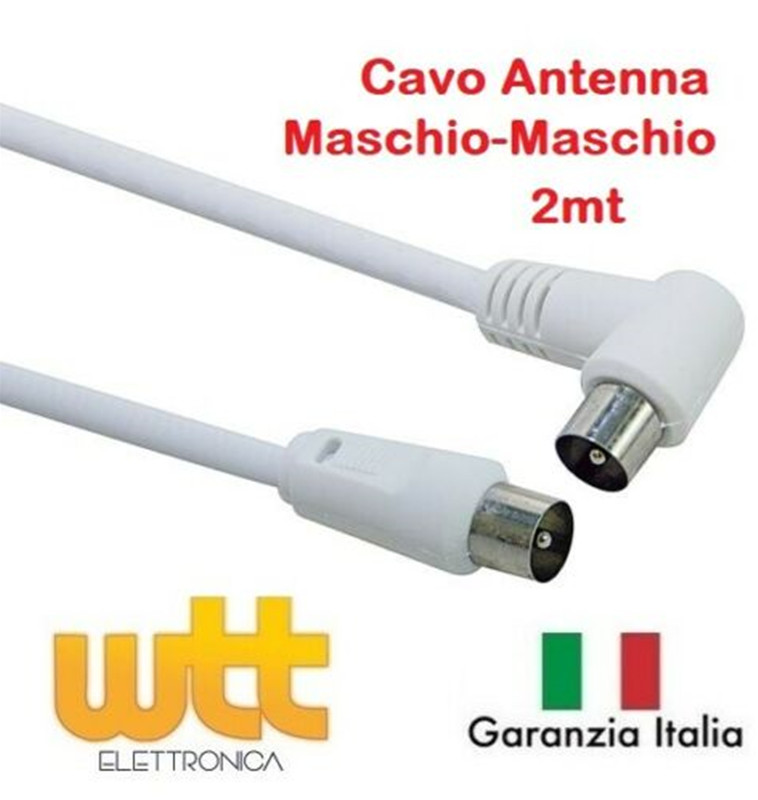 Cavo Antenna TV 2m 90° - Cavo Coassiale Schermato 105dB Per 4K E HDTV - Foto 4