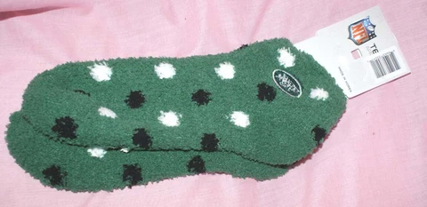 NFL New York Jets Size Medium Fuzzy Booties Sleep Socks  NEW Cover