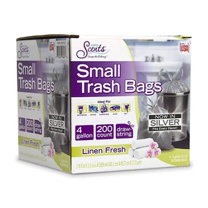 Color Scents Small Trash Bags - 4 Gallon, 200 Total Bags 1 Pack of 200 Count - Picture 1 of 12